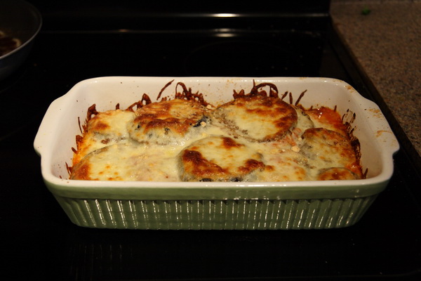eggplant parmigiana from the oven