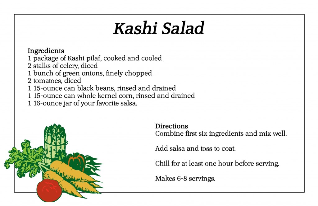 kashi salad recipe, black beans, corn, salsa