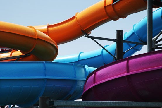 colorful water slides