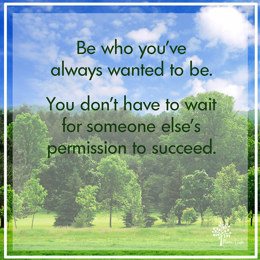 be who you've always wanted to be you don't have to wait for someone ele's permission to succeed