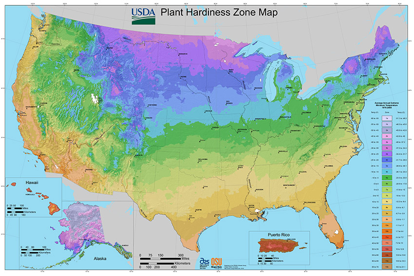 USDA Climate Zone Map