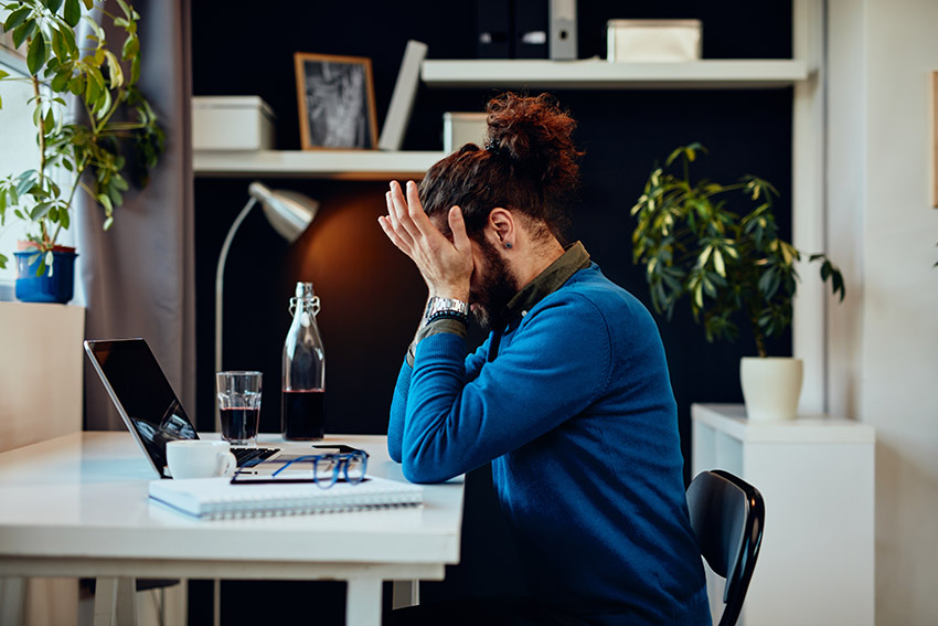 a tired remote worker