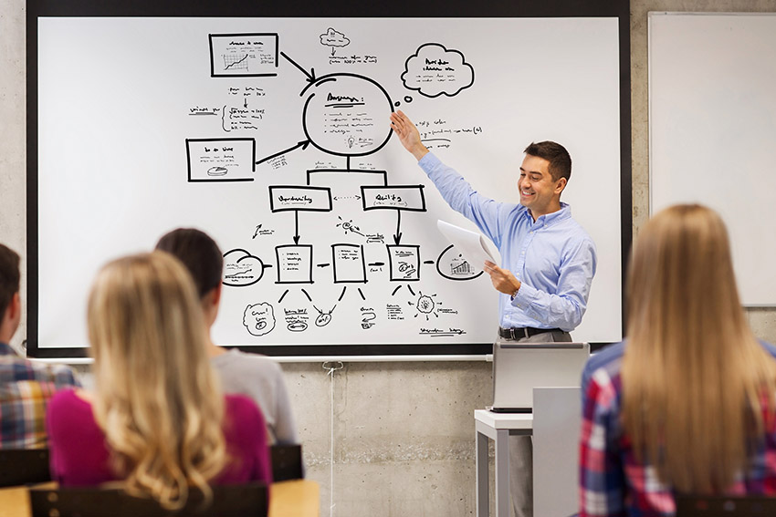 man teaching people to become confident and successful public speakers