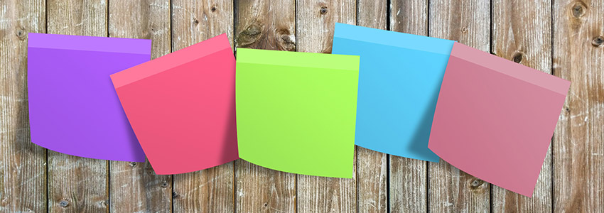 bright colored sticky notes to organize your office